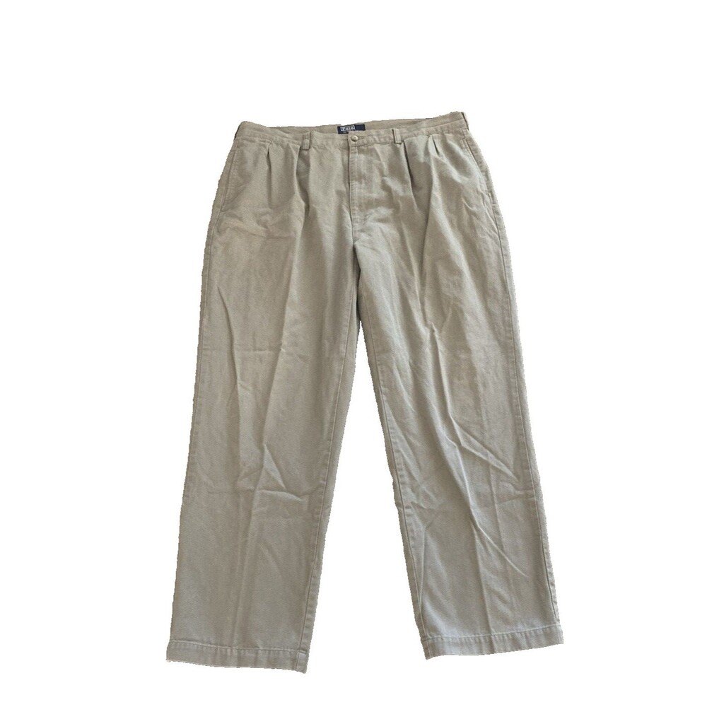 Vintage Men’s 40x32 Polo Ralph Lauren Pleated Andrew Chino Khaki Dress Pants